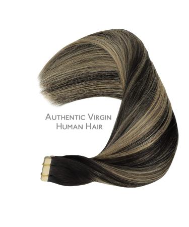 Real Hair Tape Extensions - 20pcs 60g 65cm Balayage #1B/16/1B - Silky Straight Remy Invisible Skin Weft for Natural Look - Buy Online on GoSupps.com