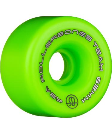 RollerBones Team Logo Recreational Roller Skate Wheels (Set of 8) 62mm Green