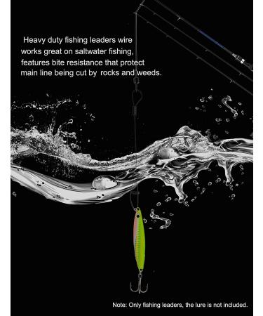 Facikono Fishing Leaders Wire 125LB - Heavy Duty Saltwater Wire with Swivels and Snaps - 19.68in Black - Buy Online on GoSupps.com