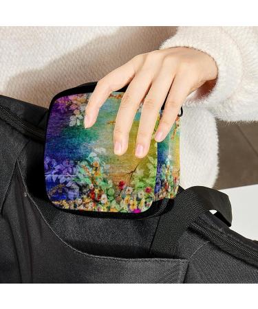 GIAPB Period Bag - Sanitary Napkin Storage & Makeup Pouch - Art Autumn Flower Color - Buy Online on GoSupps.com
