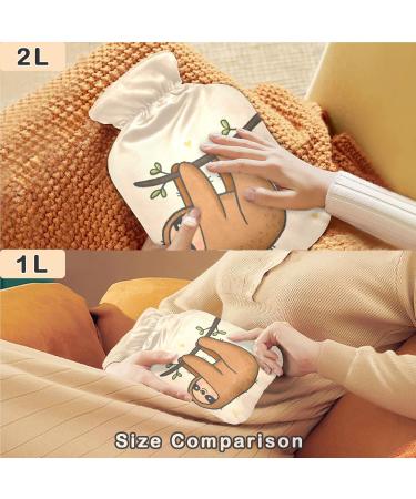 Naanle Sweet Sloth Cartoon Hot Water Bottle - 2L Transparent Large Heat Therapy for Bed Hand & Feet Pain Relief - Buy Online on GoSupps.com