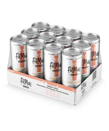 MusclePharm FitMiss Energy Drink 12oz (Pack of 12) Variety Pack - Mango, Pineapple Coconut, Watermelon - Sugar Free Calories Free - Perfectly Carbonated with No Artificial Colors or Dyes Mango, Watermelon, Pineapple Coconut