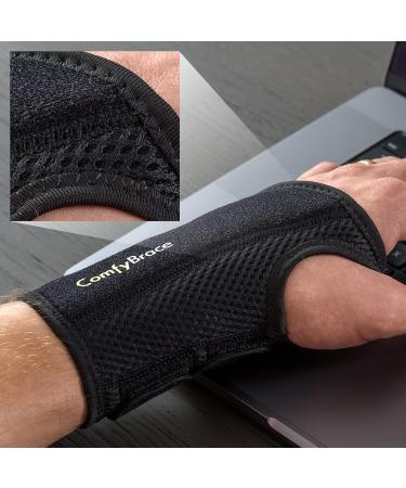 ComfyBrace Copper Infused Wrist Brace - Support for Carpal Tunnel Arthritis & Tendonitis | Left Hand Small/Medium | Men & Women - Buy Online on GoSupps.com