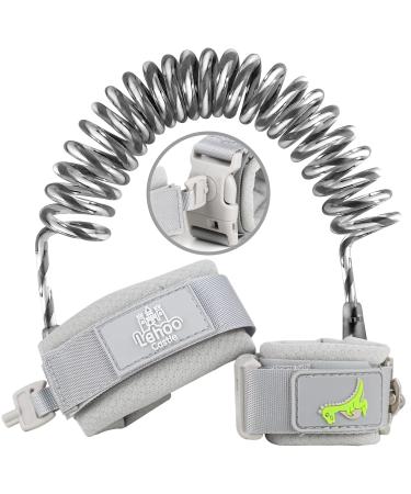 Lehoo Castle Anti Lost Safety Wrist Link for Toddler Toddler Rein for Walking Baby Rein with Lock Child Walking Leash 2021 New Upgraded (Grey)