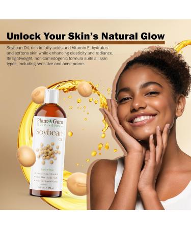 Plant Guru Soybean Oil 8 fl. oz. Cold Pressed 100% Pure & Natural Carrier for Skin Face Body Hair & Cooking. Great for DIY Creams Lotions and Lip Balms. - Buy Online on GoSupps.com