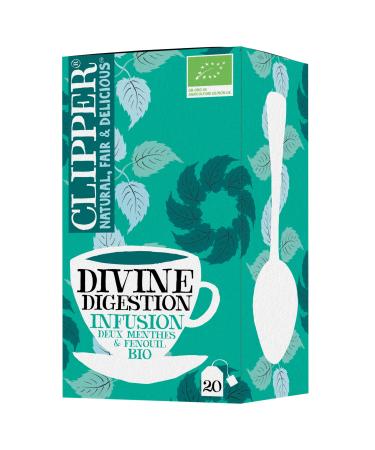 CLIPPER - Organic Infusion - Divine Digestion - Two Mints and Fennel - 20 Organic Infusion Sachets - Pack of 1