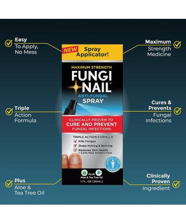 Fungi-Nail Anti-Fungal Foot Spray - Kills Nail & Athlete's Foot Fungus - Clinically Proven Cure - 1 Oz - Buy Online on GoSupps.com