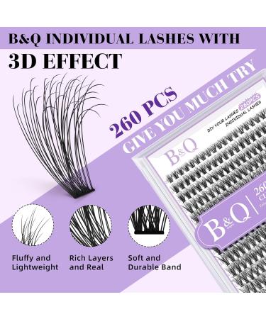 Lash Clusters Individual Lashes 260 PCS 30D 40D 13mm 3D Natural Wispy Effect - DIY Fluffy Eyelash Extensions at Home | 280PCS 3D Fluffy 30D 13mm - Buy Online on GoSupps.com