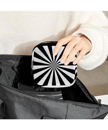 GIAPB Period Bag | Sanitary Napkin Storage & Makeup Travel Pouch | Black & White Stripe Color - Buy Online on GoSupps.com