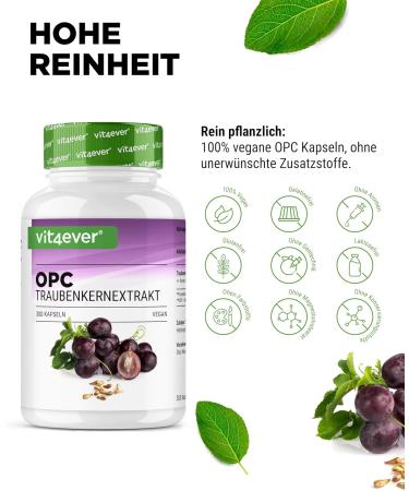 Buy OPC Grape Seed Extract - 300 Capsules 1000mg - High OPC Content - Vegan & Lab Tested - International Shipping - Buy Online on GoSupps.com