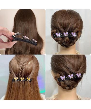 Braided Satin Hair Clips Set for Women Girls - 6PCS Triple Braided Hair Bands with Butterfly Clips - Buy Online on GoSupps.com