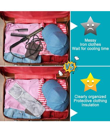 Neoprene Flat Iron Case & Silicone Mat Set - Heat Resistant Curling Iron Holder - Marble Style Organizer for Hair Tools - Buy Online on GoSupps.com