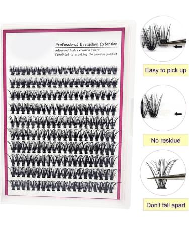 200 Clusters 30D 9 16mm False Eyelashes Soft Dense Individual Lashes DIY Extension Eyelashes Kit for Home Salon Makeup - Buy Online on GoSupps.com