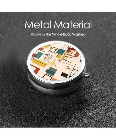 Mid Century Modern Round Pill Box - 3 Compartment Organizer & Portable Travel Case - Buy Online on GoSupps.com