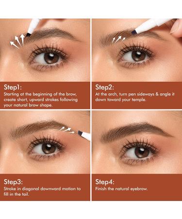 CUTEBEY Microblading Eyebrow Pen - Waterproof and Smudge-proof Brow Pen for Natural Looking Brows - Brown - Buy Online on GoSupps.com