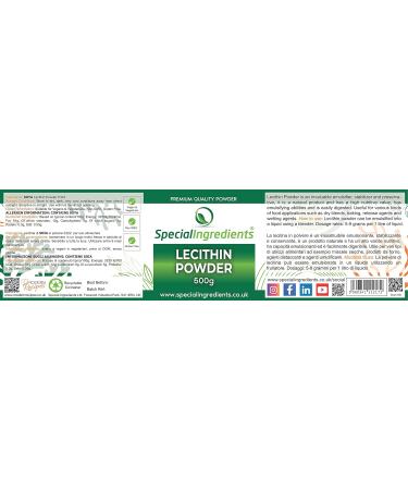 Lecithin Powder 500g - Premium Quality, Vegan, Non-GMO, Gluten Free - Soya Lecithin Powder in Recyclable Container - Buy Online on GoSupps.com