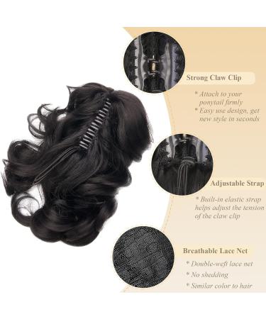 Buy Gairyan 30cm Dark Brown Ponytail Hair Extensions - Long Curly Claw Clip In Synthetic Hair for Women - Buy Online on GoSupps.com