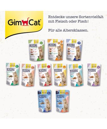 Gimcat Nutri Pockets Catmint - Crispy Cat Snack with Creamy Filling & Functional Ingredients - 60g Bag for Cats - Buy Online on GoSupps.com