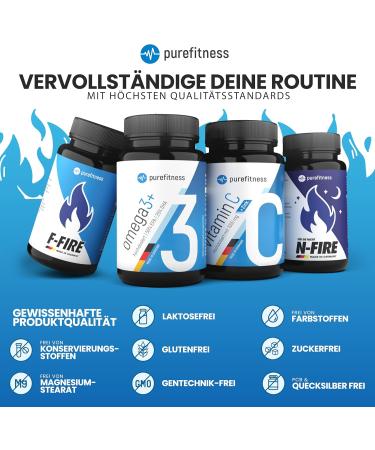 PureFitness F-Fire Metabolism Booster with Caffeine & Green Tea - 100 Strongly Dosed Capsules for Men & Women | Vitamins B1 B2 B6 B12 & Niacin - Buy Online on GoSupps.com