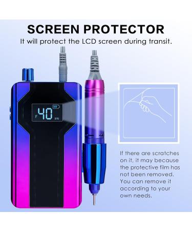 Delanie 40000 RPM Electric Nail Drill E File Rechargeable Portable with 8 Bits for Nail Polish Acrylic Gel Electric Nail File Professional Perfect Gift for Nail Lover-Blue-Violet - Buy Online on GoSupps.com