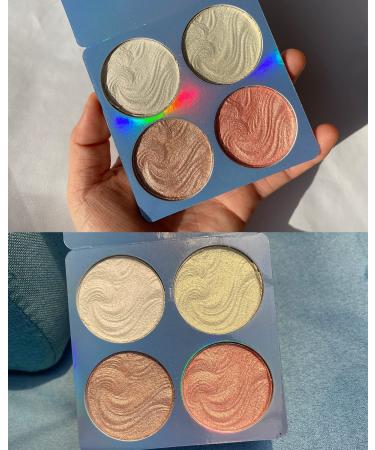 White Baked Highlighter Palette - Long Lasting Illuminator Powder for Face Contouring & Skin Brightening - Waterproof Formula for Brilliant Makeup Looks | A2 - Buy Online on GoSupps.com
