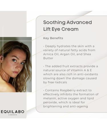 Equilabo London Soothing Advanced Lift Eye Cream - Anti-Aging Formula for Firming Hydration Dark Circles - Day and Night 100% Vegan Dermatologically Tested & Approved 15ml - Buy Online on GoSupps.com