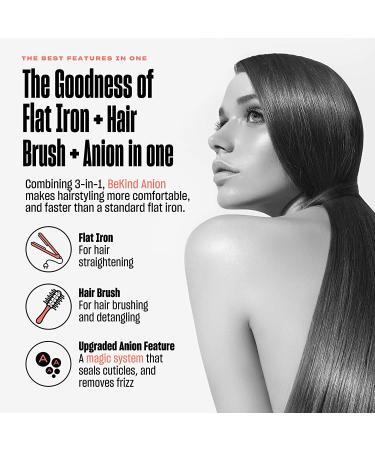 30-IN-1 BeKind Anion Hair Straightener Brush - Fast Heat, Multi-Temp, Anti-Scald - Perfect Gift for Women - Buy Online on GoSupps.com