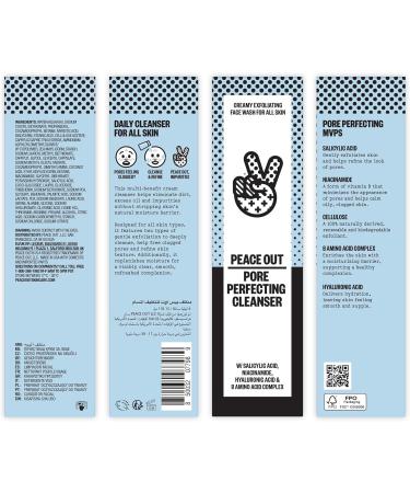 Peace Out Skincare Pore Perfecting Cleanser Daily Exfoliating Face Cleanser with Salicylic Acid & Niacinamide (118.15 mL) - Buy Online on GoSupps.com