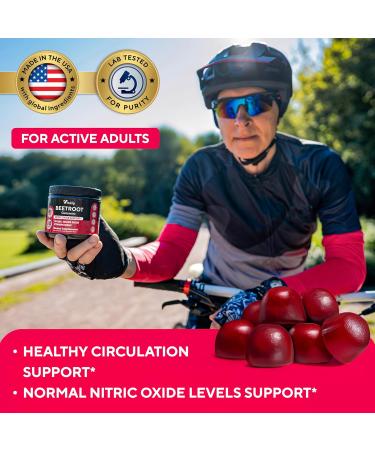 Beet Root Gummies Nitric Oxide Beets Supplements with CoQ10 Grape Seed Vitamin C B12 & B3 60 Beets Chews Gummies 60 Count (Pack of 1) - Buy Online on GoSupps.com