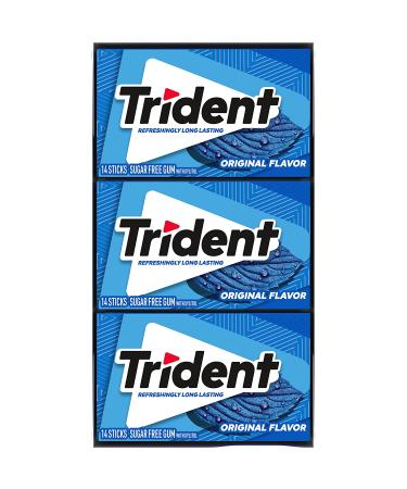 Trident Original Flavor Sugar Free Gum - 12 Packs (168 Total Pieces) - Buy Online on GoSupps.com