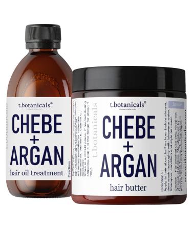 Chebe Butter and Chebe Oil Set With Argan Oil Moisturizer for Hair Growth Hair Thickening Reduce Breakage and Split Ends Prevents Hair Loss with Chebe Powder (Citrus)