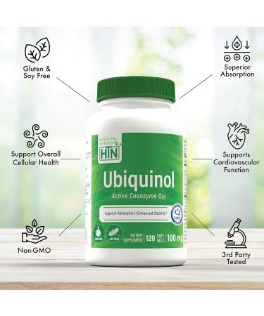 Health Thru Nutrition Ubiquinol 100mg - Kaneka QH CoQ-10 Softgels | Enhanced Bioavailability | 3rd Party Tested | Non-GMO | Cardiovascular & Mitochondria Support - 120 Count - Buy Online on GoSupps.com