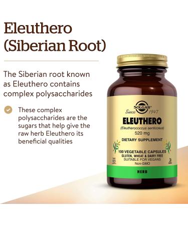 Buy Solgar Eleuthero 520 mg â€“ 100 Vegetable Capsules for Energy & Wellness - Buy Online on GoSupps.com