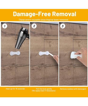 10-Piece Child Protection Cabinet Drawer Locks | Baby Safety Solutions | No Drill Durable & Strong Adhesive - Buy Online on GoSupps.com