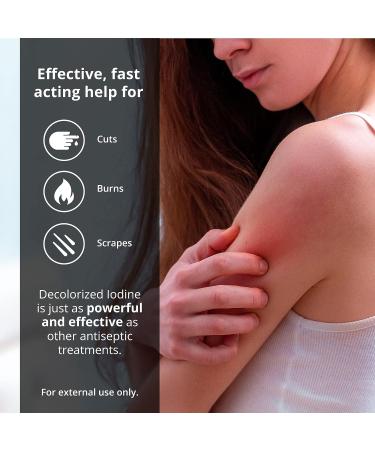 De La Cruz Decolorized Iodine Tincture - Clear Solution Antiseptic Drops - 1 FL OZ (30 mL) - 2 Bottles - Buy Online on GoSupps.com