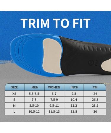 Heavy Duty Pain Relief Orthotics Insoles - Arch Support for Flat Feet & Overpronation | Full Length Men & Women (XS: Men 5.5-6.5/Women 6-7 - Buy Online on GoSupps.com