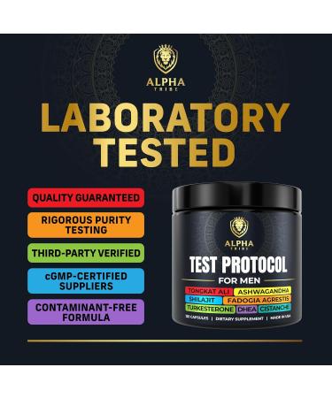 Alpha Tribe Test Protocol - Elite Natural Testosterone for Men | Testosterone Supplement for Men with Ashwagandha & Tongkat Ali (120 Count Pack of 1) 120 Count (Pack of 1) - Buy Online on GoSupps.com