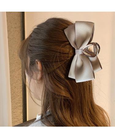 Bow Clips - Large Hair Claw Clamp Hair Barrettes Satin Bow for Hair Clips Hair Styling Clamps for Adult and Women Champagne - Buy Online on GoSupps.com