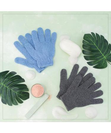 Plant Based Deep Exfoliating Glove - Dual-Sided Mitt for Body and Face - Dead Skin & Fake Tan Remover - Grey & Blue - Buy Online on GoSupps.com