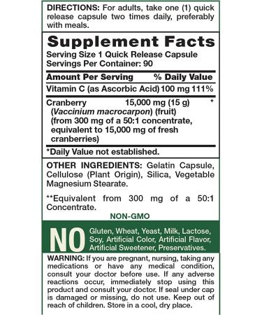 Nature's Truth Triple Strength Cranberry Concentrate + Vitamin C - 15000 mg, 90 Capsules - Buy Online on GoSupps.com