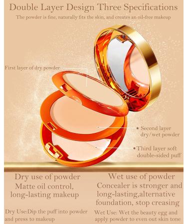 2-Layer Oil Control Face Powder Compact | Long-Lasting Matte Finish | Flawless Pressed Setting Powder | Perfect Gift for Women | Mother's Day Special (Ivory + Natural) - Buy Online on GoSupps.com