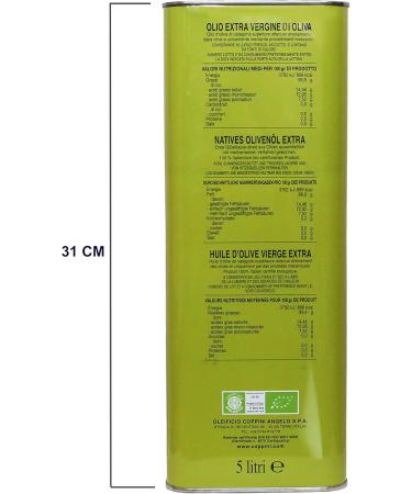 Organic extra virgin olive oil 100% Italian cold extracted 1 can of 5 liters - Buy Online on GoSupps.com