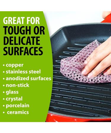 Heavy Duty Non Scratch Scouring Pads and Pot Scrubbers - Durable Mesh Dish Cloth - Odor-Free Pan Cleaner - Korea Made 2PCs - Buy Online on GoSupps.com
