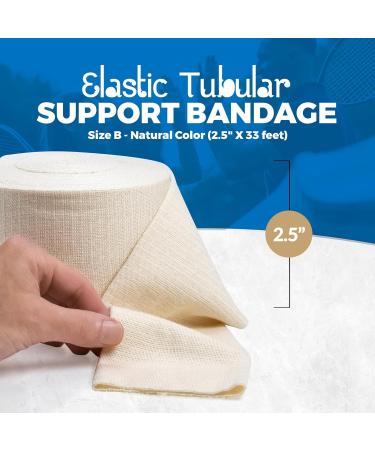 Large Knee & Medium Thigh Support Bandage - Elastic Tubular Bandage Size B 10M Box (2.5 X 33 feet) - Natural Color | Cotton Spandex - Buy Online on GoSupps.com