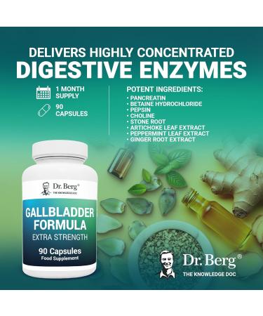 Dr. Berg's Gallbladder Formula Extra Strength - Digestive Comfort & Nutrient Absorption - 90 Capsules - Buy Online on GoSupps.com