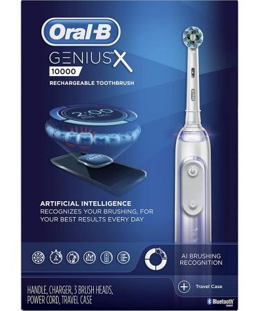 Oral-B GENIUS X Electric Toothbrush with 3 Replacement Brush Heads and Case - Orchid Purple - Buy Online on GoSupps.com