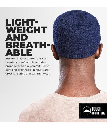 Tough Headwear Kufi Hat - Men's Navy Blue Turkish Muslim Cap - Buy Online on GoSupps.com