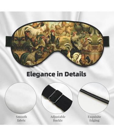 Shop Chicken and Rooster Print Unisex Sleep Mask | Double-Sided Eye Mask for Sound Sleep & Skin Care - International Shipping Available - Buy Online on GoSupps.com
