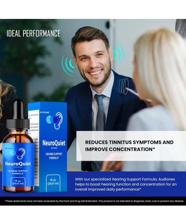 NeuroQuiet Tinnitus Relief for Ringing Ears NeuroQuiet Hearing Support Liquid Drops Neuro Quiet Auditory Clarity and Healthy Hearing Supplement Neuro Quiet All Natural Formula Reviews (1 Pack) - Buy Online on GoSupps.com