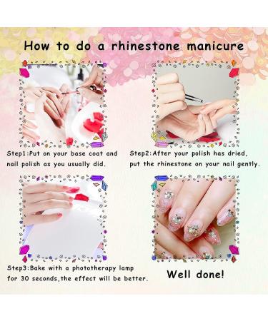 3120Pcs Diamond Nails Rhinestones for Nail Art | Colorful Fluorescence Rhinestones with Tweezers and Pen | Multi Shapes Clear AB Gemstones for Women DIY Craft - Buy Online on GoSupps.com